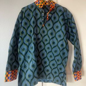 Long sleeve Ankara shirt for men